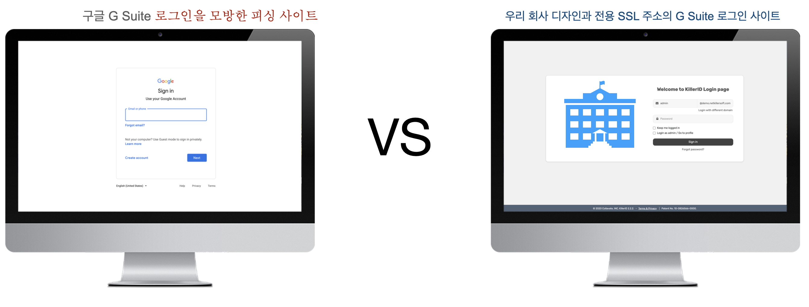 G Suite login vs KillerID Login